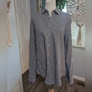 Rag & Bone gingham print mens button down dress shirt